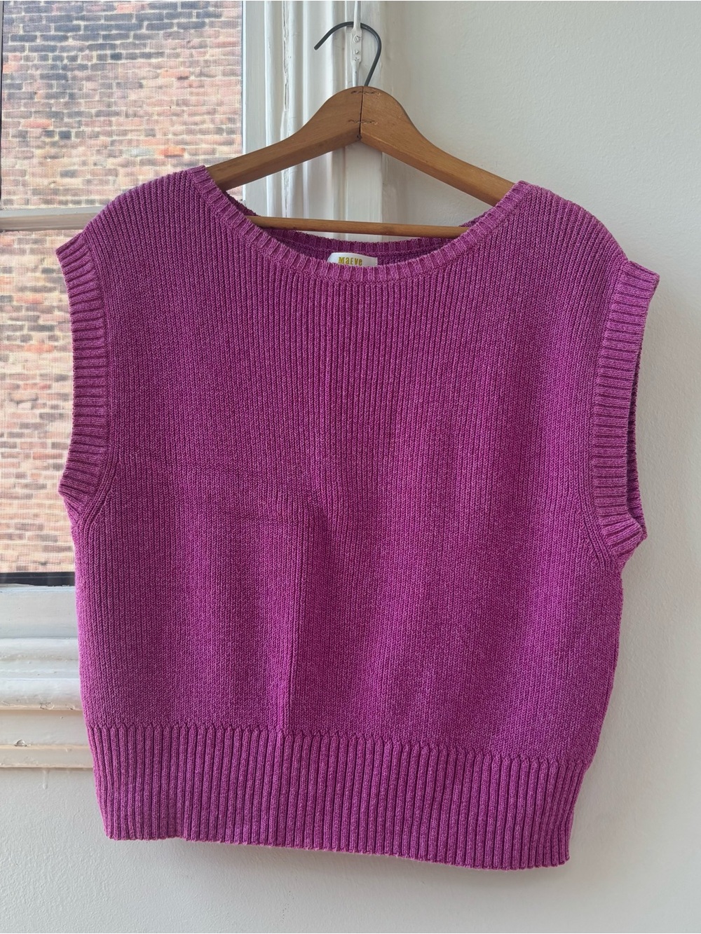 Anthropologie Maeve Sweater Vest in Fuchsia
